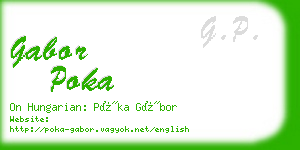 gabor poka business card
